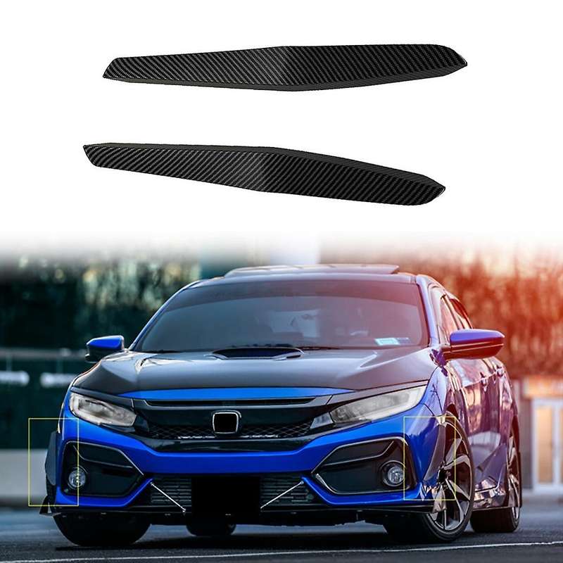 Carbon Fiber Front Bumper Lip Splitter Fin Air Knife Auto Body Kit Car Spoiler for FK8 Si Type-R 201
