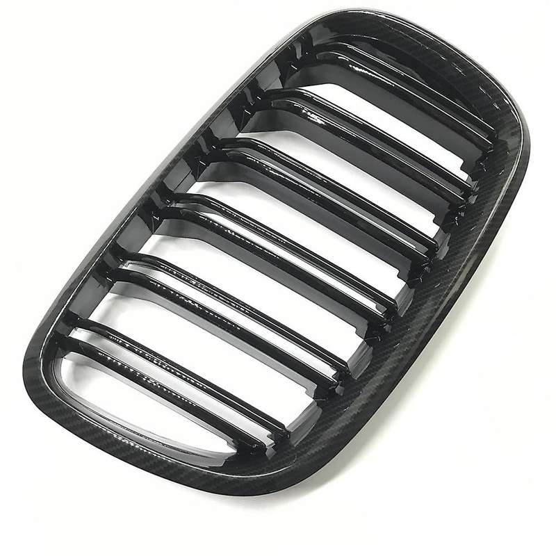 Carbon Fiber Front Bumper Kidney Grille Double Slat Front Mesh Grill for X5 X6 E70 E71 2007-2013