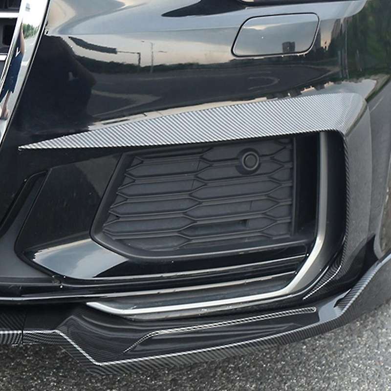 Carbon Fiber Front Bumper Lip Splitter Fog Light Eyebrow Cover Trim for  A6L C8 2019 2020