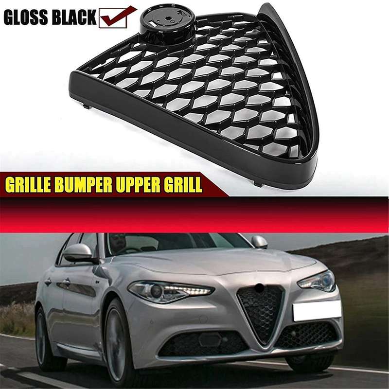 Carbon Fiber Front Bumper Grille Racing Honeycomb Mesh Badgeless Grill for Base 2017-2022