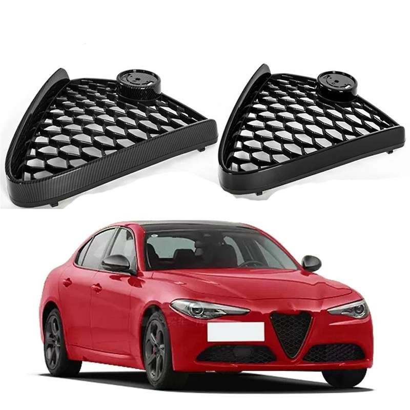 Carbon Fiber Front Bumper Grille Racing Honeycomb Mesh Badgeless Grill for Base 2017-2022