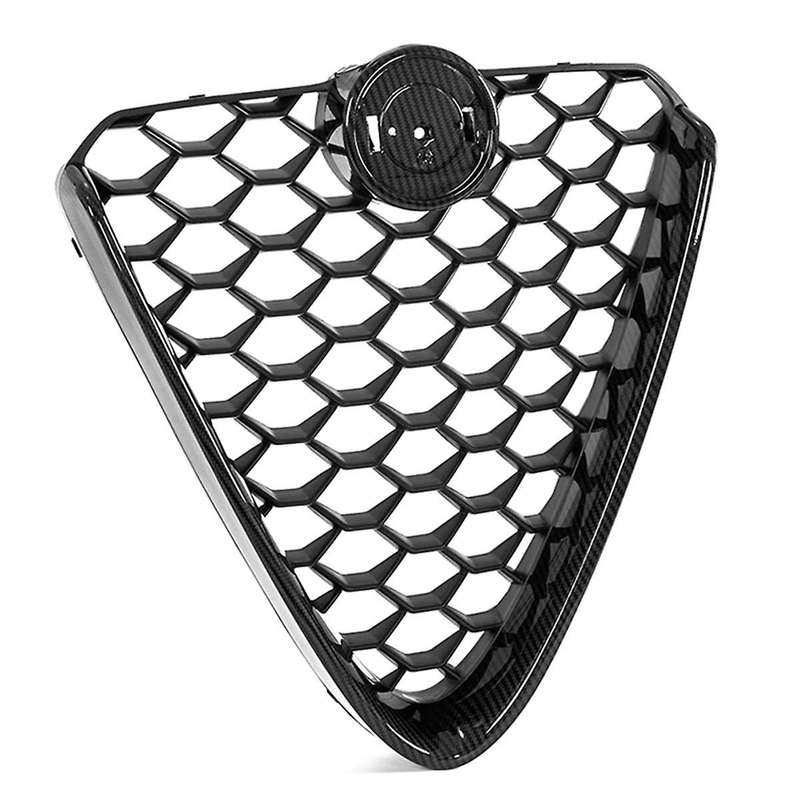 Carbon Fiber Front Bumper Grille Racing Honeycomb Mesh Badgeless Grill for Base 2017-2022