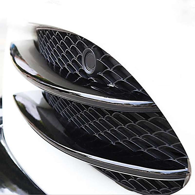 Carbon Fiber Front Bumper Lip Splitter Spoiler Fog Lights Trim Sticker for C Class W205 C180 C200L/C