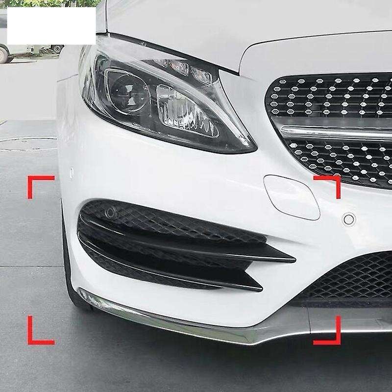 Carbon Fiber Front Bumper Lip Splitter Spoiler Fog Lights Trim Sticker for C Class W205 C180 C200L/C