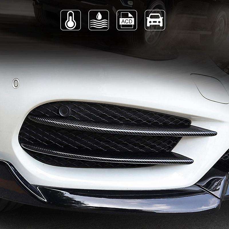 Carbon Fiber Front Bumper Lip Splitter Spoiler Fog Lights Trim Sticker for C Class W205 C180 C200L/C