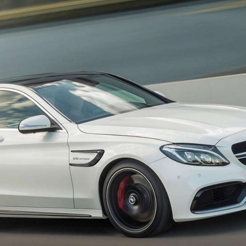 Carbon Fiber Front Bumper Lip Splitter Side Air Trim Cover for C Class W205 C63 Coupe&Sedan 2015-201
