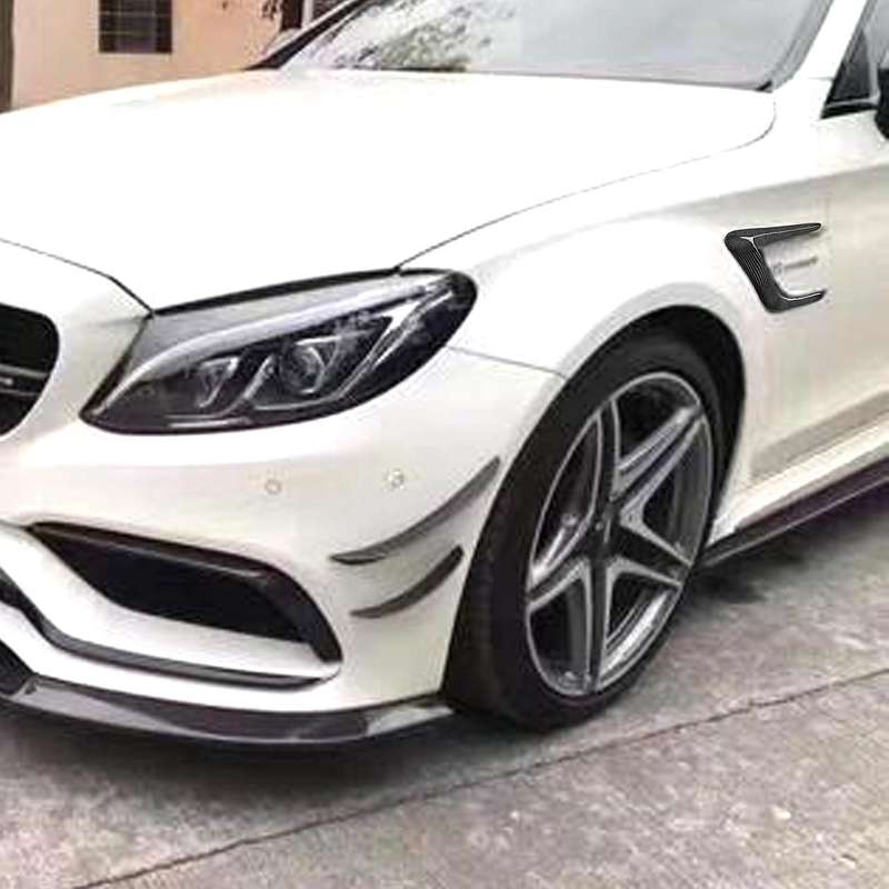 Carbon Fiber Front Bumper Lip Splitter Side Air Trim Cover for C Class W205 C63 Coupe&Sedan 2015-201