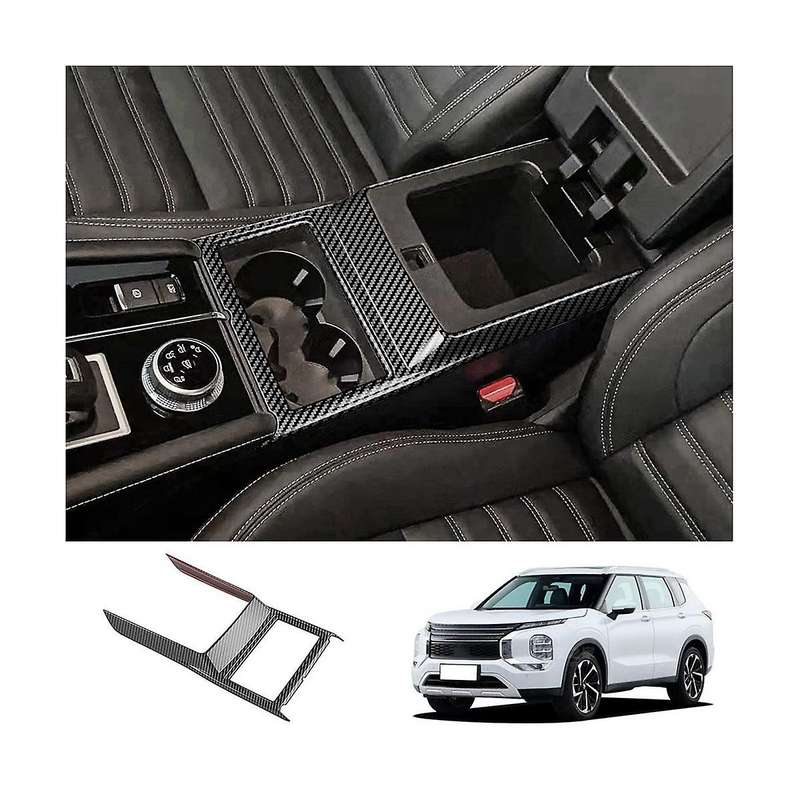 Carbon Fiber Front Console Armrest with Water Cup Holder Left/right Rudder Universal for 2022-2023