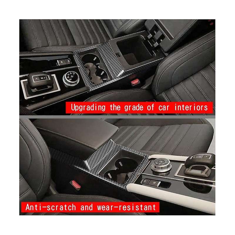 Carbon Fiber Front Console Armrest with Water Cup Holder Left/right Rudder Universal for 2022-2023