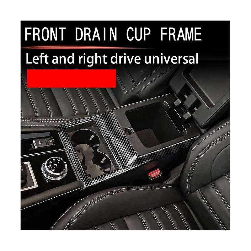Carbon Fiber Front Console Armrest with Water Cup Holder Left/right Rudder Universal for 2022-2023