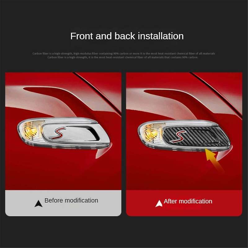 Carbon Fiber Front Side Sticker Turn Signal Light Cover Lamp Case for MINI F55 56 -S