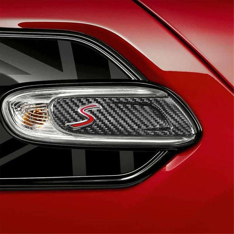 Carbon Fiber Front Side Sticker Turn Signal Light Cover Lamp Case for MINI F55 56 -S