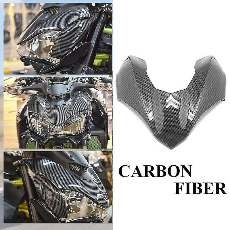 Carbon Fiber Front Headlight Upper Fairing Cover Trim Headlamp Beak Extension for Z900 Z 900 2017 20