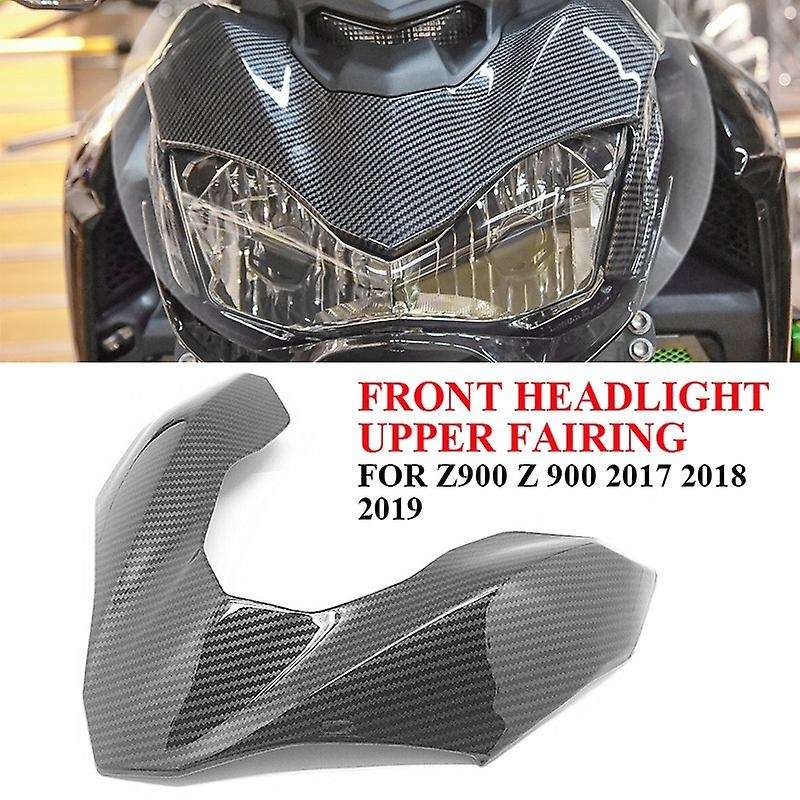 Carbon Fiber Front Headlight Upper Fairing Cover Trim Headlamp Beak Extension for Z900 Z 900 2017 20