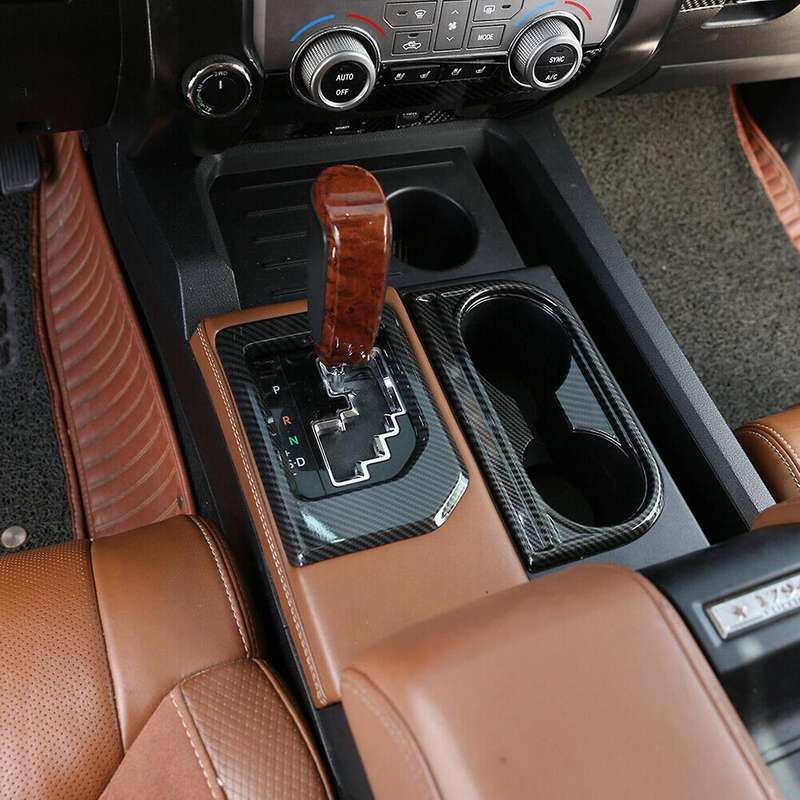 Carbon Fiber Gear Panel & Water Cup Holder Cover for - 2014-2021