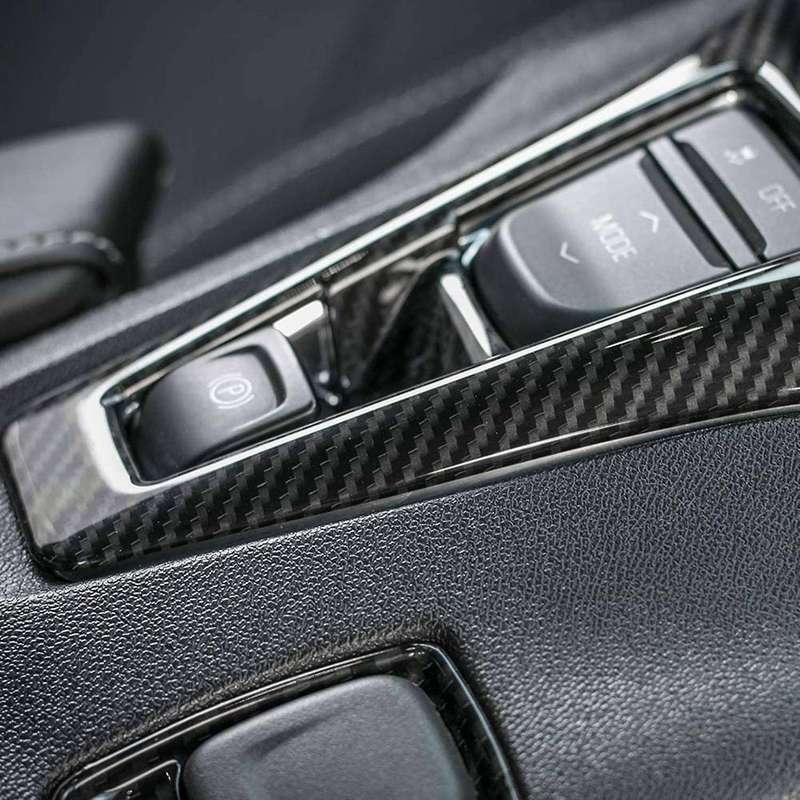 Carbon Fiber Gear Shift Box Knob Panel Cover Trim for 2017-2021