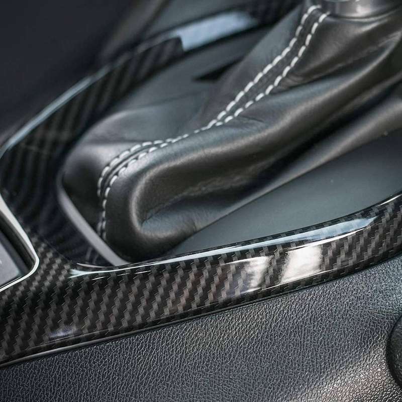 Carbon Fiber Gear Shift Box Knob Panel Cover Trim for 2017-2021