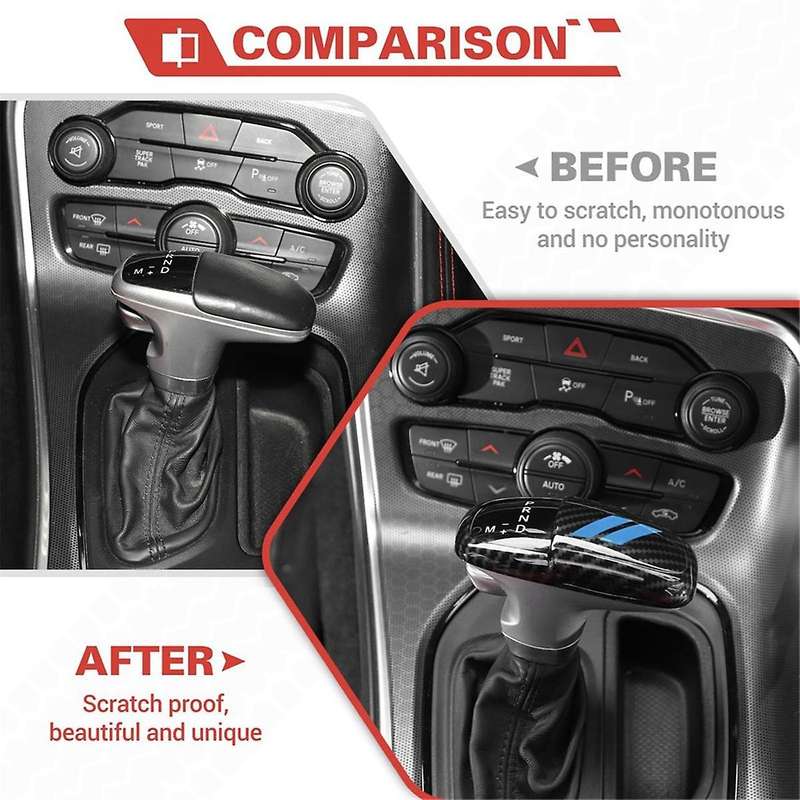 Carbon Fiber Gear Shift Knob Head Cover Trim for Charger 2015-2024 Durango 2018-2024 B
