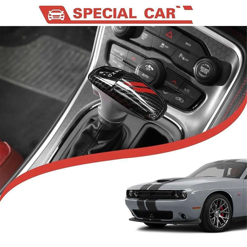 Carbon Fiber Gear Shift Knob Cover Trim for Charger 2015-2024 Durango 2018-2024 A