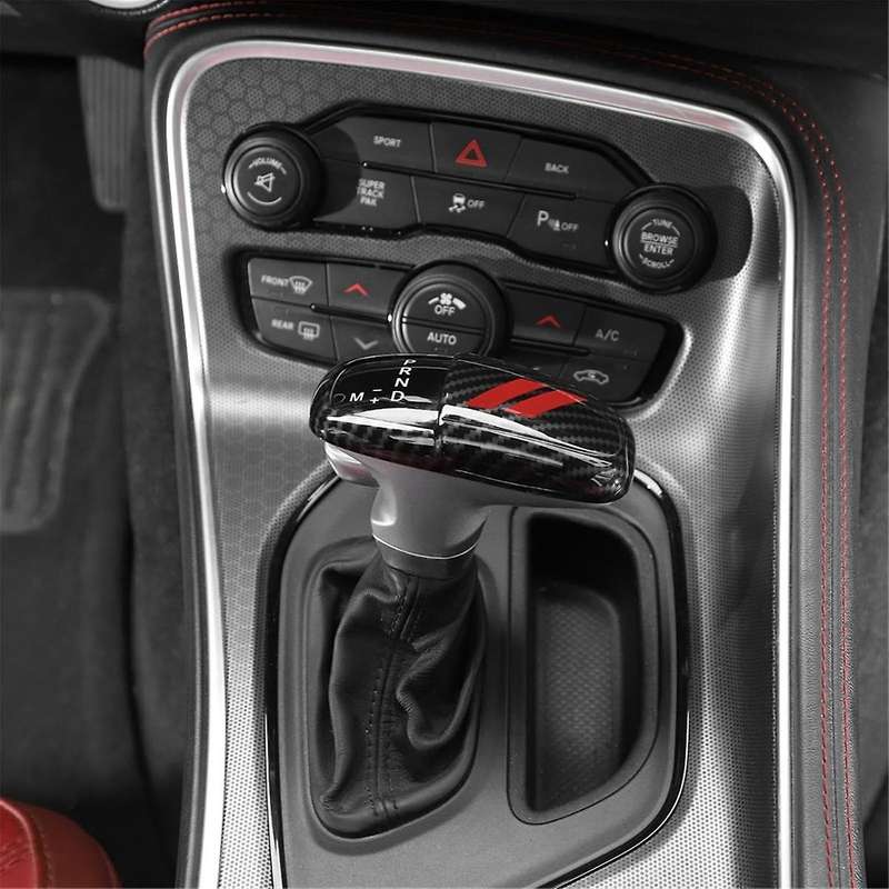 Carbon Fiber Gear Shift Knob Cover Trim for Charger 2015-2024 Durango 2018-2024 A