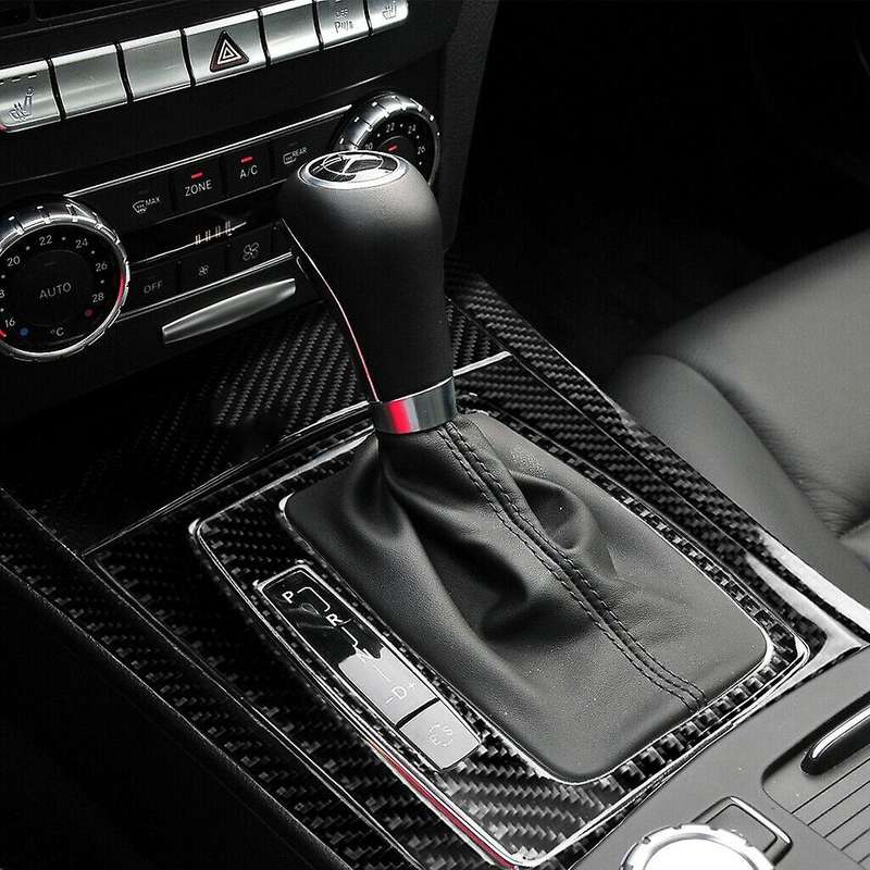 Carbon Fiber Gear Shift Panel Cover Trim Set for - C Class W204 2007-2013