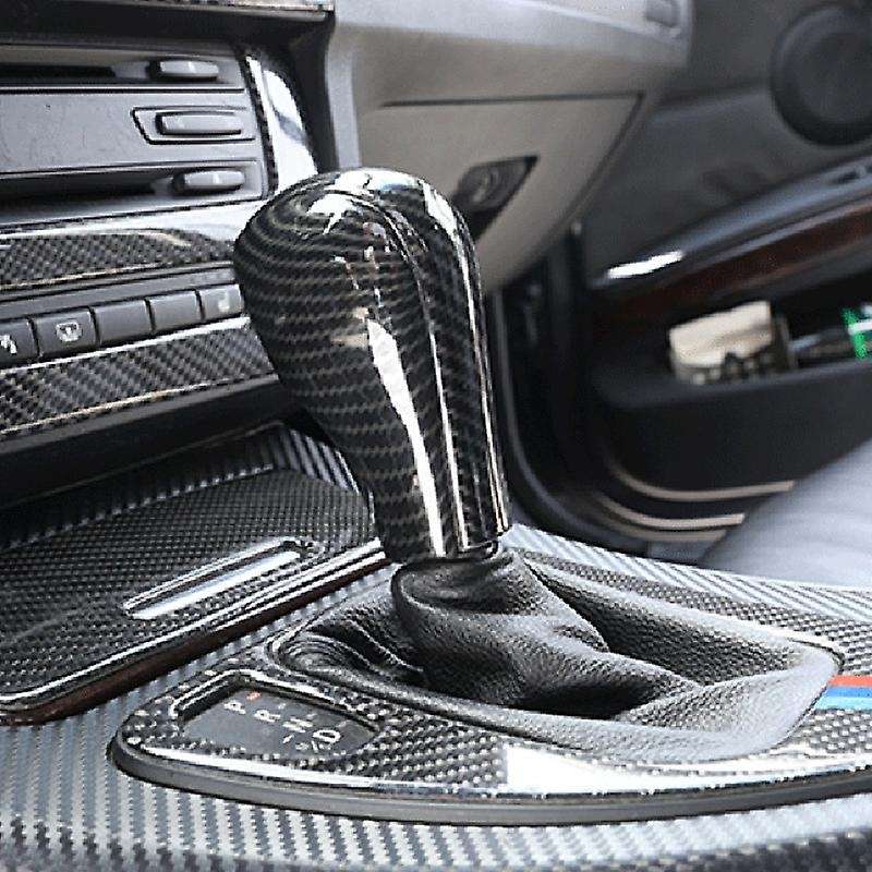 Carbon Fiber Gear Shift Lever Knob Cover Cap Trims for - 5-Series X3 X5 E60 E61 E83 E53 2004-2006