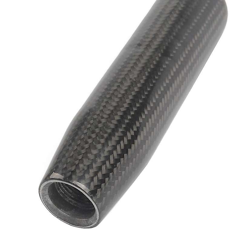 Carbon Fiber Gear Shift Lever Knob Manual Stick Shifter with Adapter Black for Universal Car