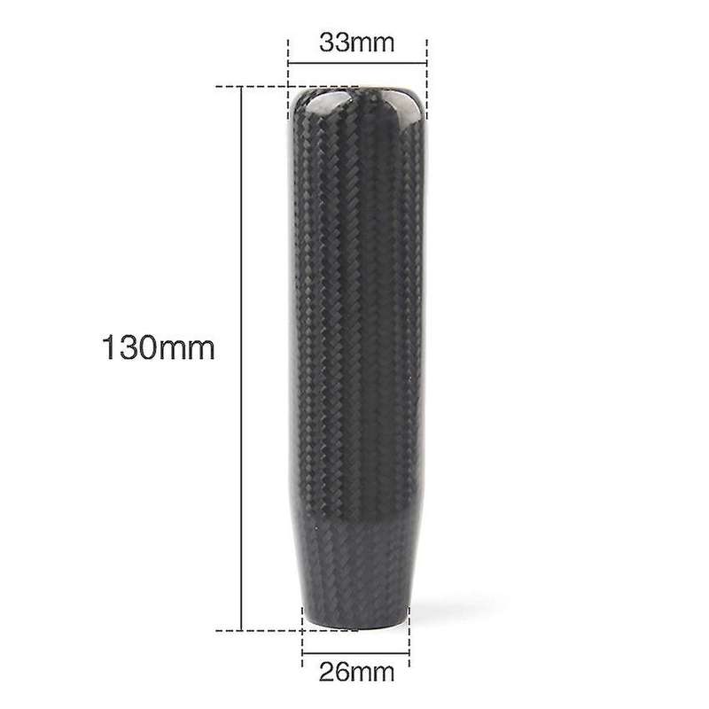 Carbon Fiber Gear Shift Lever Knob Manual Stick Shifter with Adapter Black for Universal Car