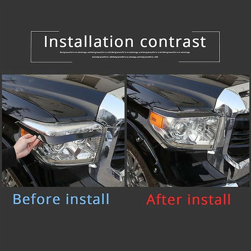 Carbon Fiber Headlight Eyebrow Cover Trim Stickers for - 2014 2015 2016 2017 2017 2018 2019 2020 202