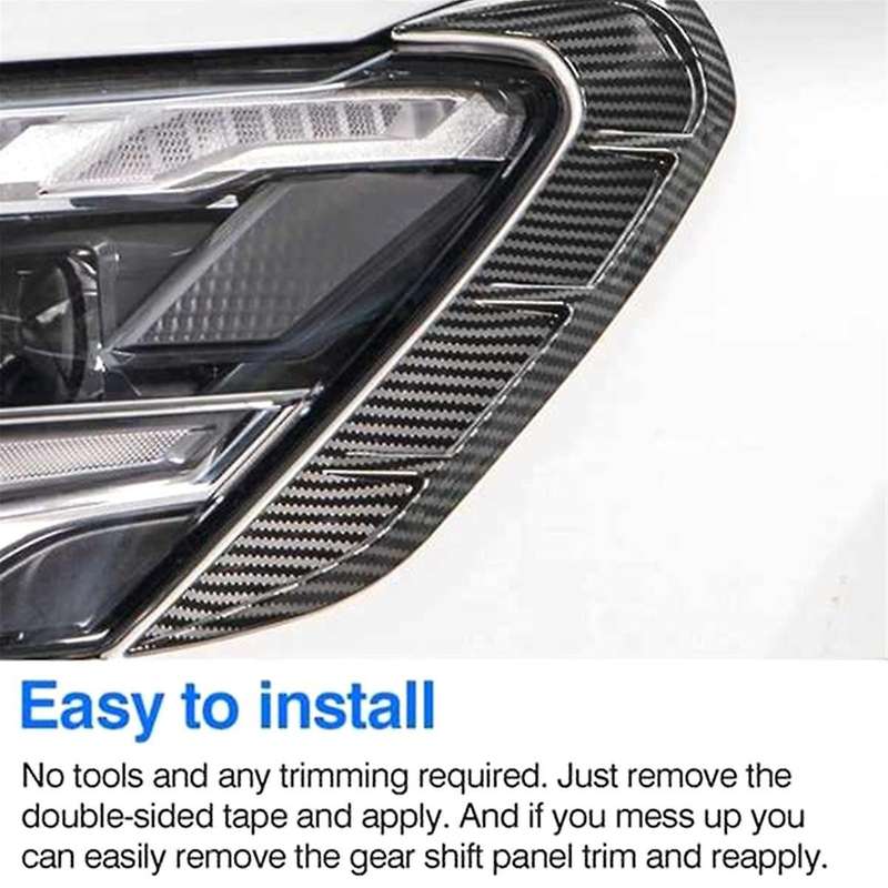Carbon Fiber Headlight Eyebrow Cover Fog Light Wind Knife Trim for - A3 A3L 2021 2022