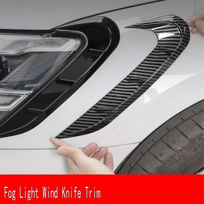 Carbon Fiber Headlight Eyebrow Cover Fog Light Wind Knife Trim for - A3 A3L 2021 2022