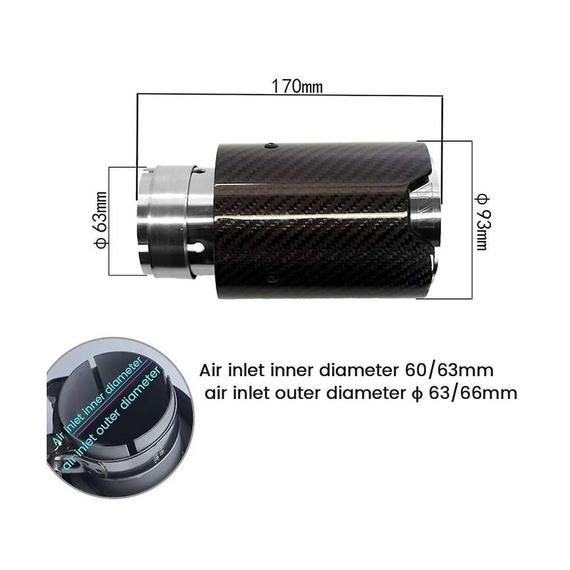 Carbon Fiber Glossy Black Rear Tail Exhaust Pipe Muffler Tip for Universal Muffler Tips