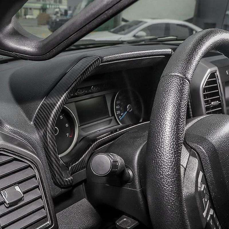 Carbon Fiber Grain Dashboard Trim Cover for Super Duty 2015 2016 2017 2018 2019 2020 Accessories