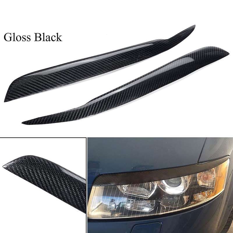 Carbon Fiber Headlight Eyebrow Cover Head Light Eyelid Sticker head Light Lamp Trim for  A4 B6 2002