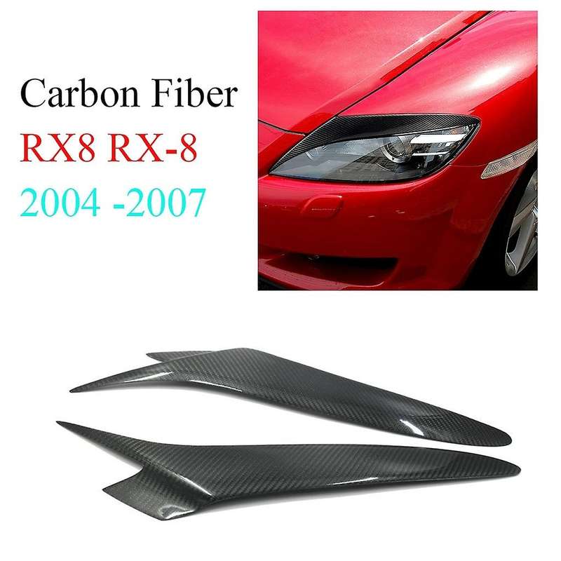 Carbon Fiber Headlight Eyelids Head Light Lamp Eyebrow Cover Trim for RX8 RX-8 2004 2005 2006 2007