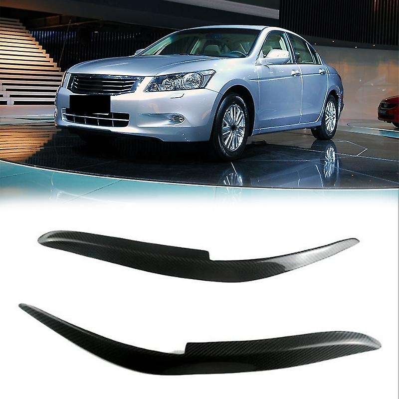 Carbon Fiber Headlight Eyebrow Eyelids Stickers Trim Cover for Accord 1998-2002