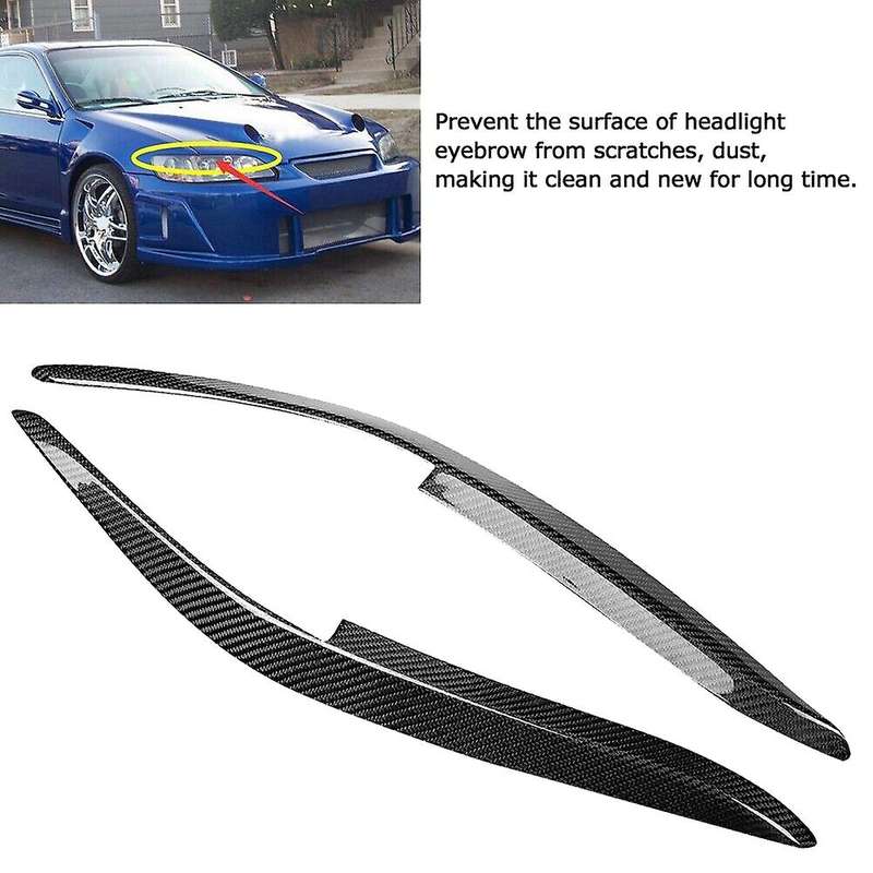 Carbon Fiber Headlight Eyebrows Eyelids Trim Sticker for Accord 98-02