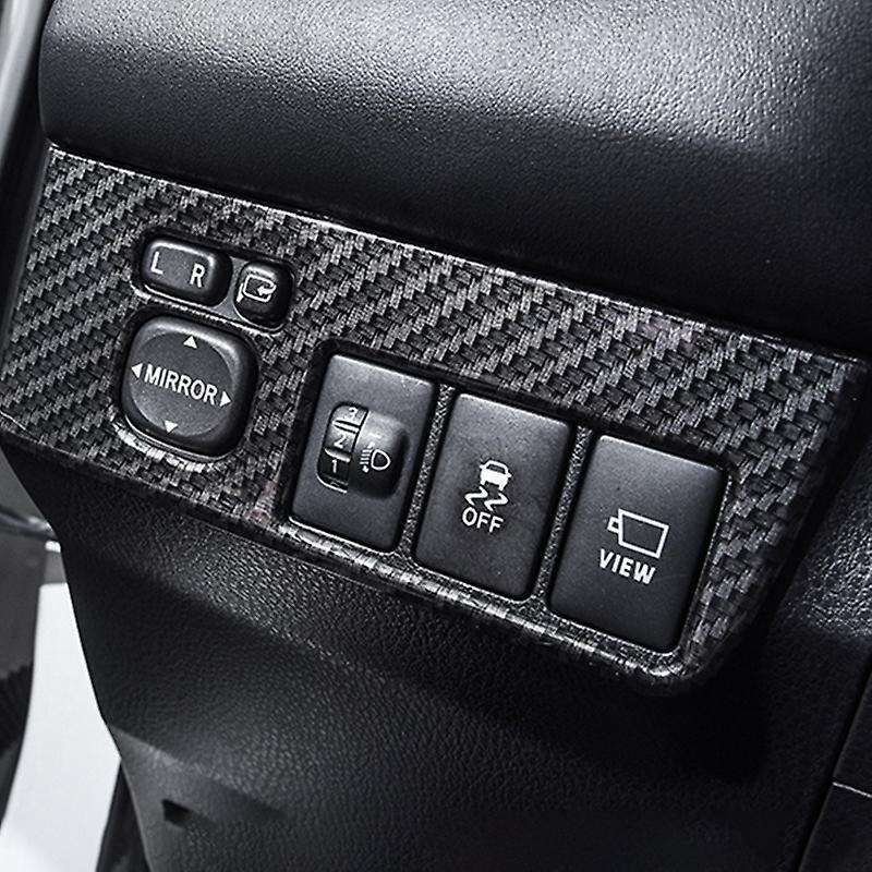 Carbon Fiber Headlight Lamp Switch Button Cover for 2016 Rearview Rear Mirror Button Trim for 2017 2
