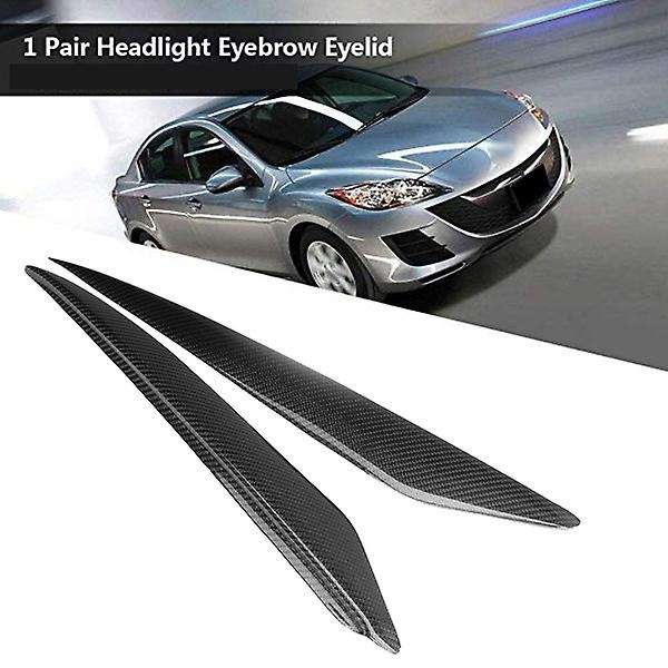 Carbon Fiber Headlight Eyebrows Cover Head Light Lamp Eyelids Trim Decoration for 3 2010 2011 2012 2