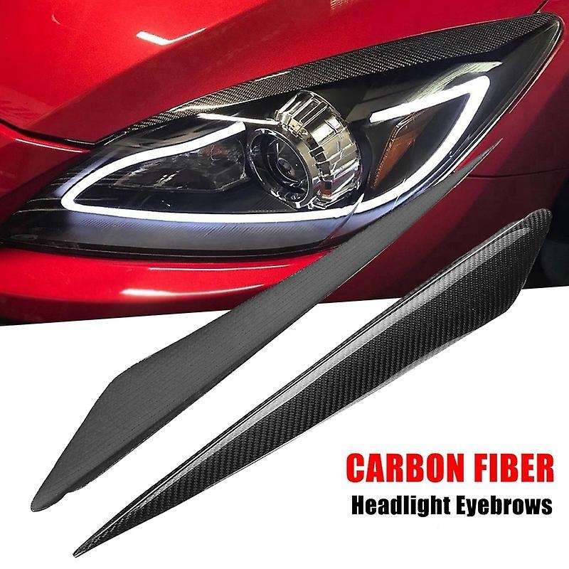 Carbon Fiber Headlight Eyebrows Cover Head Light Lamp Eyelids Trim Decoration for 3 2010 2011 2012 2