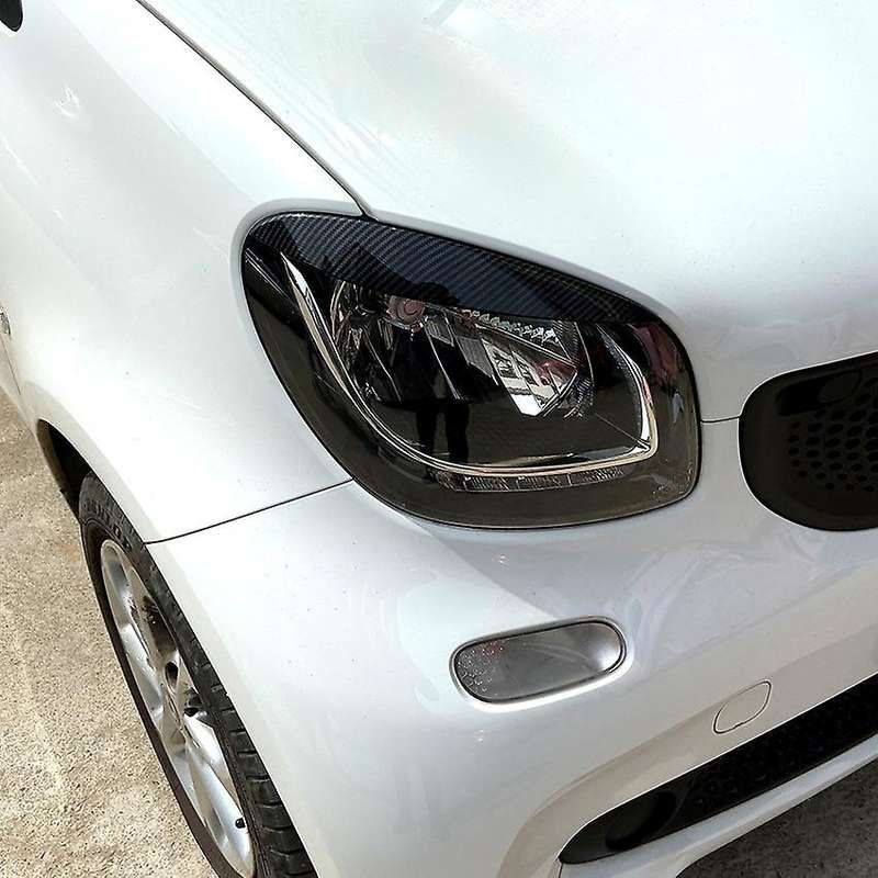 Carbon Fiber Headlight Eyelids Eyebrows for Smart 2014+ Car Sticker
