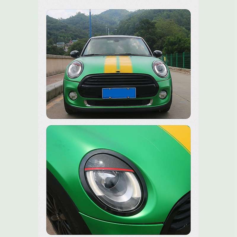 Carbon Fiber Headlights Eyebrows Eyelids Cover Eyelash Head Light Lamp Stickers for F54 F55 F56 F57