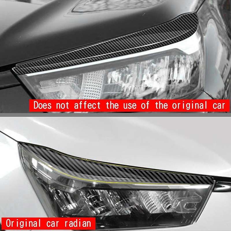 Carbon Fiber Headlights Eyebrows Eyelids Cover Eyelash Head Light Lamp Stickers for Raize 200 Series