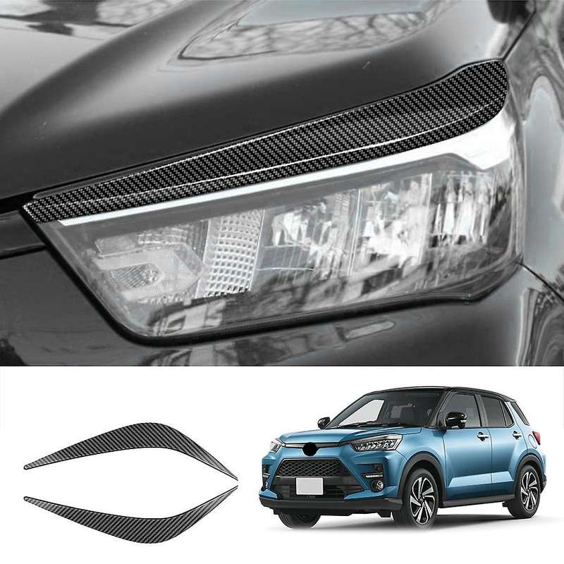 Carbon Fiber Headlights Eyebrows Eyelids Cover Eyelash Head Light Lamp Stickers for Raize 200 Series