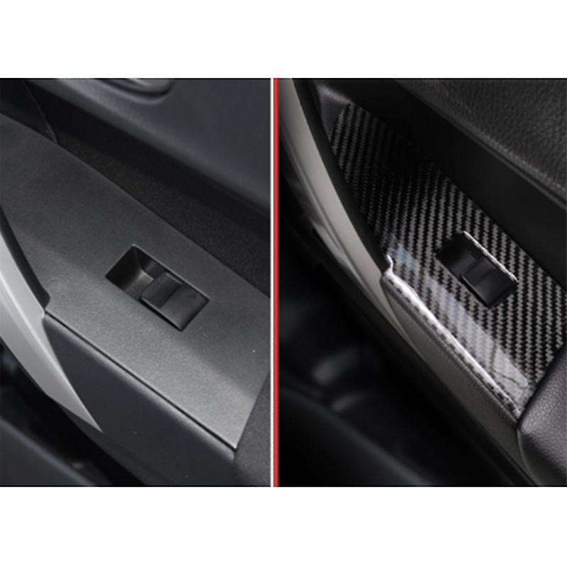 Carbon Fiber Inner Window Switch Panel Cover Trim for 2014-2018