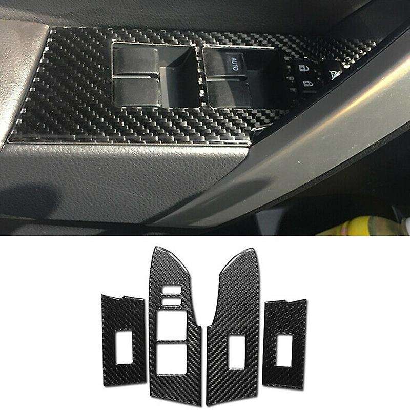 Carbon Fiber Inner Window Switch Panel Cover Trim for 2014-2018