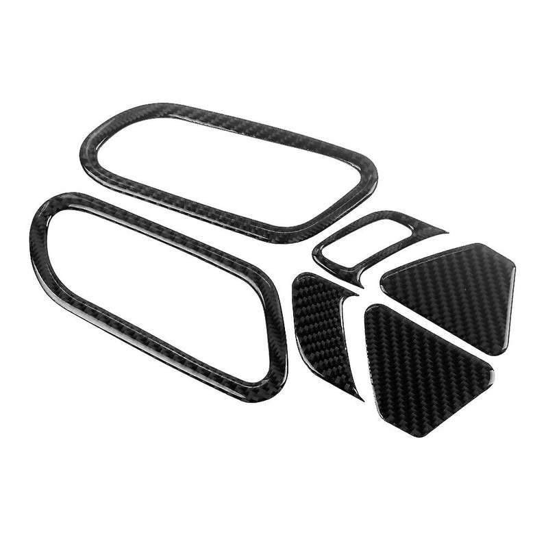 Carbon Fiber Inside Door Handle Bowl Cover Frame Trim & Door Lock Switch Frame Sticker Set for 2009-
