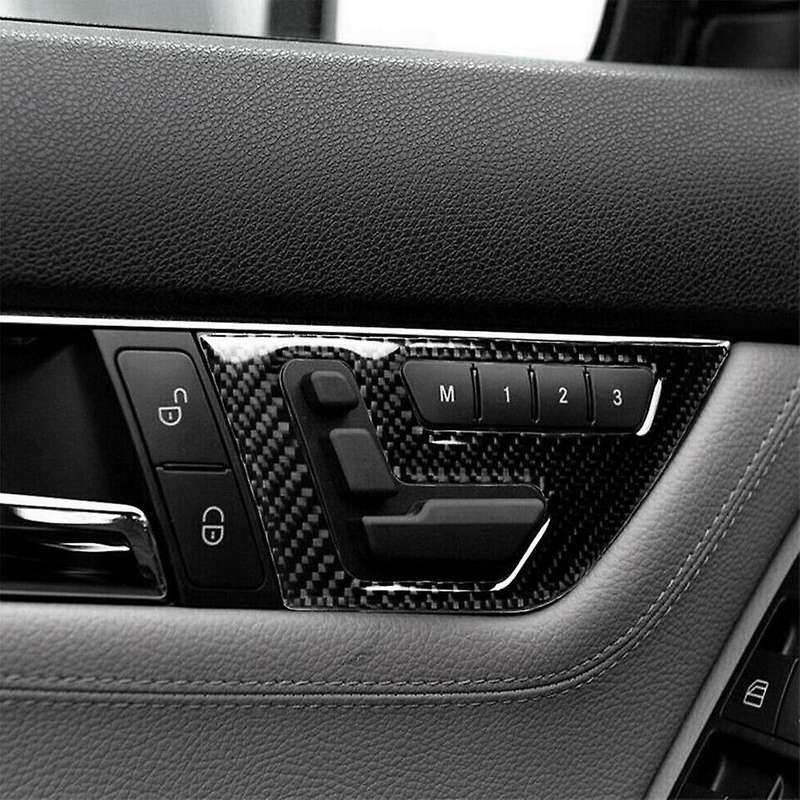 Carbon Fiber Inner Door Seat Adjustment Switch Trim Cover for C Class W204 2007-2013