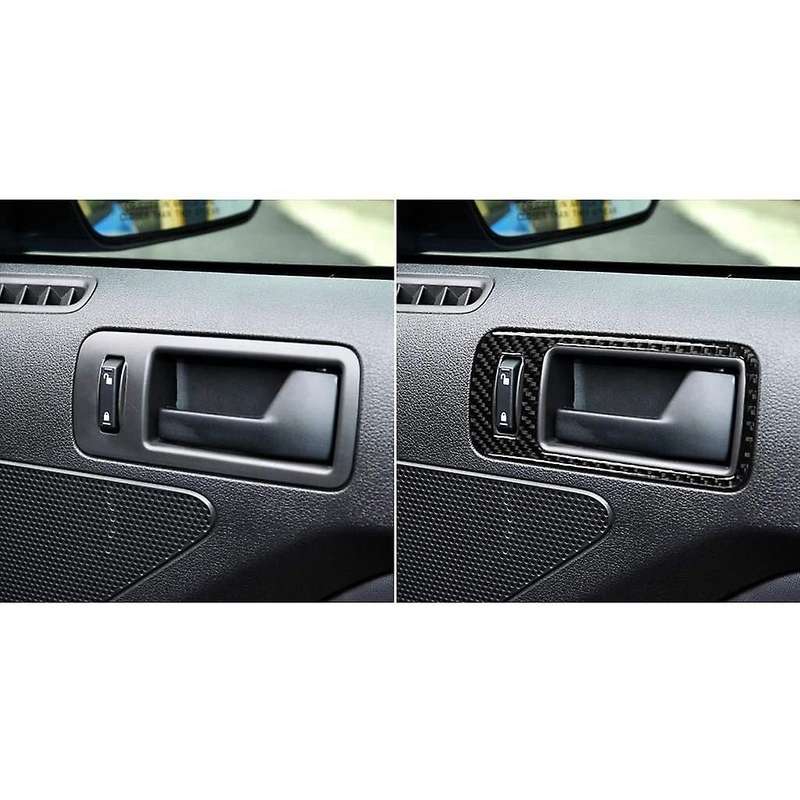 Carbon Fiber Inner Door Handle Bowl Frame Cover Molding Trim Sticker, Interior Accessories, for 2009