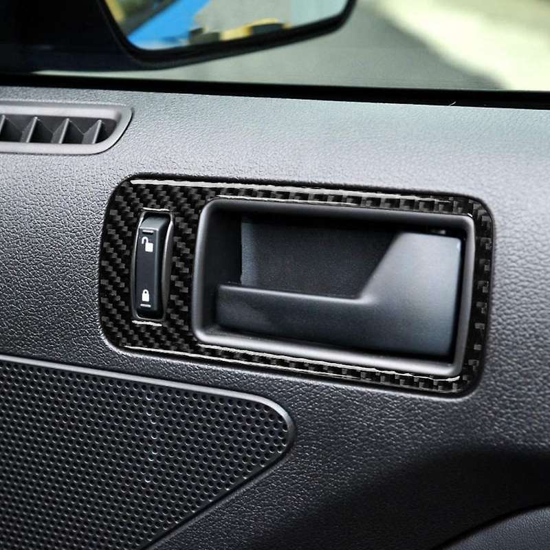 Carbon Fiber Inner Door Handle Bowl Frame Cover Molding Trim Sticker, Interior Accessories, for 2009